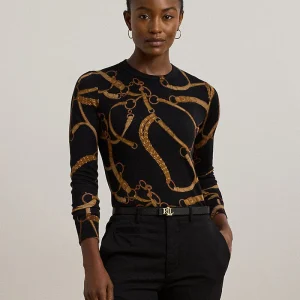 Lauren Ralph Lauren Maglia in misto cotone stampa a cinture